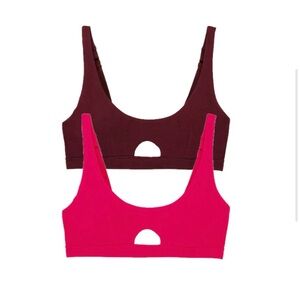 EUC Set of Two Subset Women’s Scoop Cutout Bralette - Pink & Burgundy